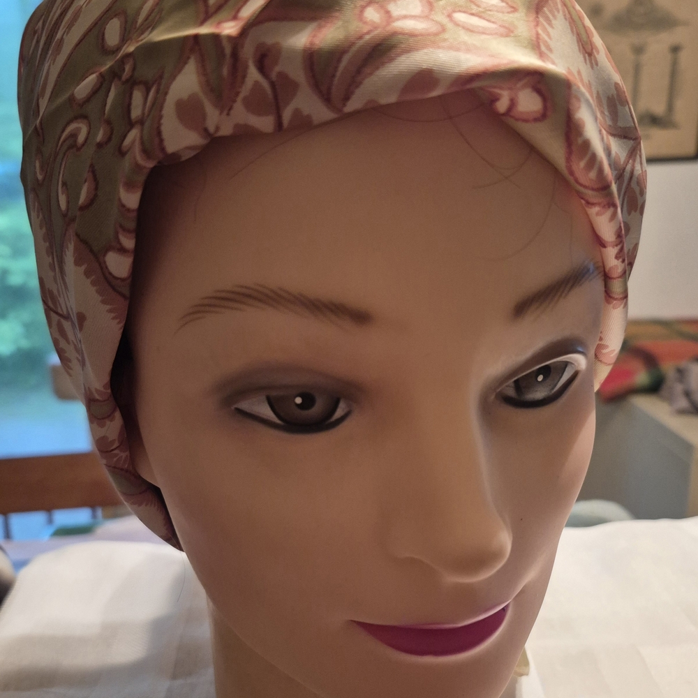 Ella Pink and Green Paisley Vintage Scarf